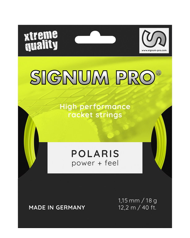 Signum Pro Tennissaite Polaris (Haltbarkeit+Power) neongelb 12m Set